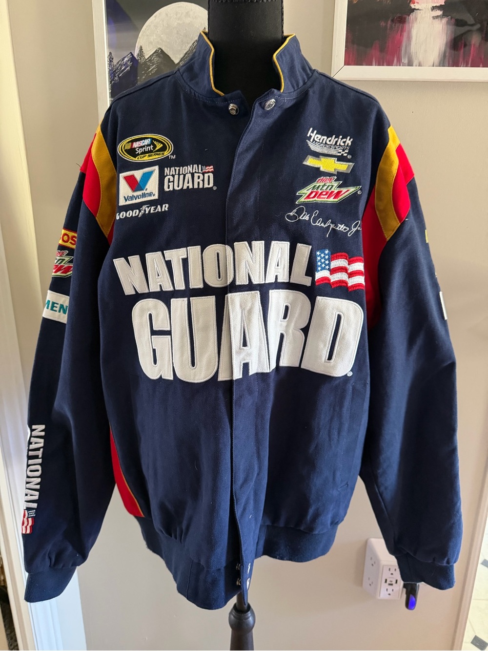 Navy Blue Dale Earnhardt Jr. #88 National Guard NASCAR Jacket Size XL